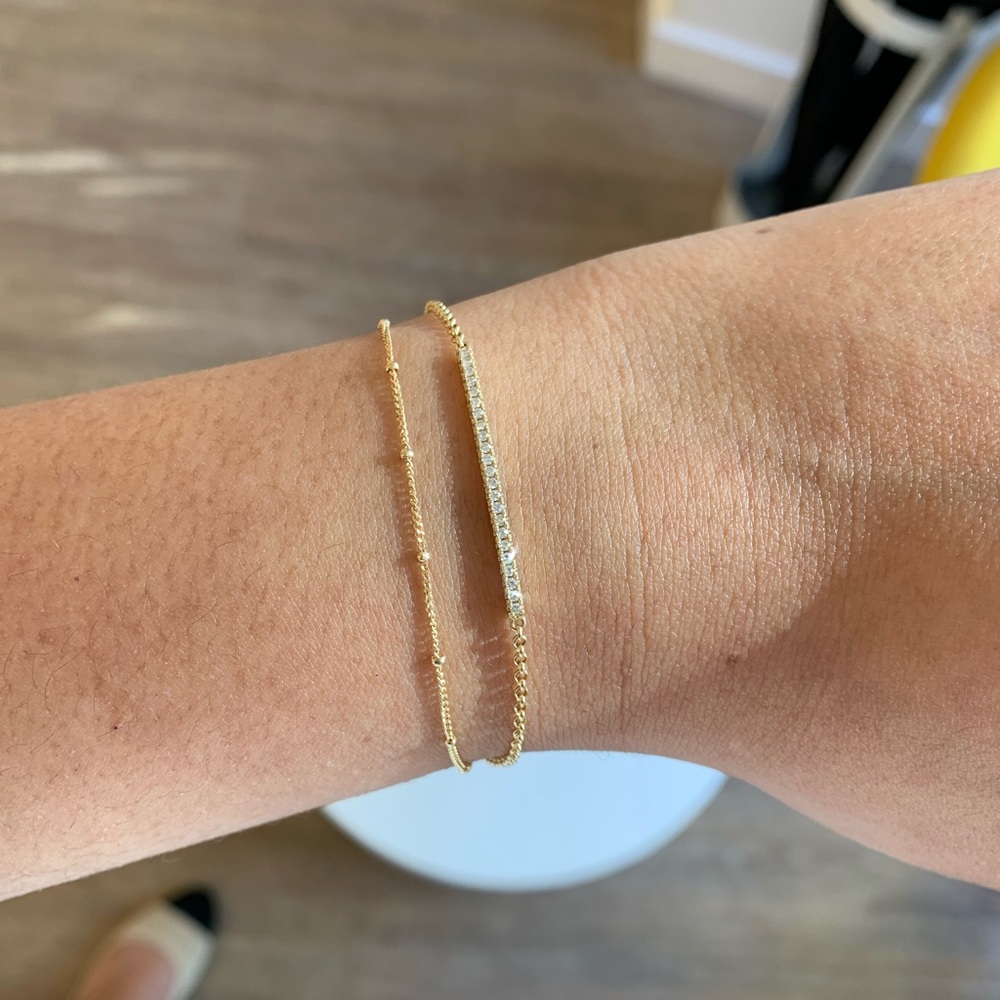 Pave Diamond Bar Bracelet